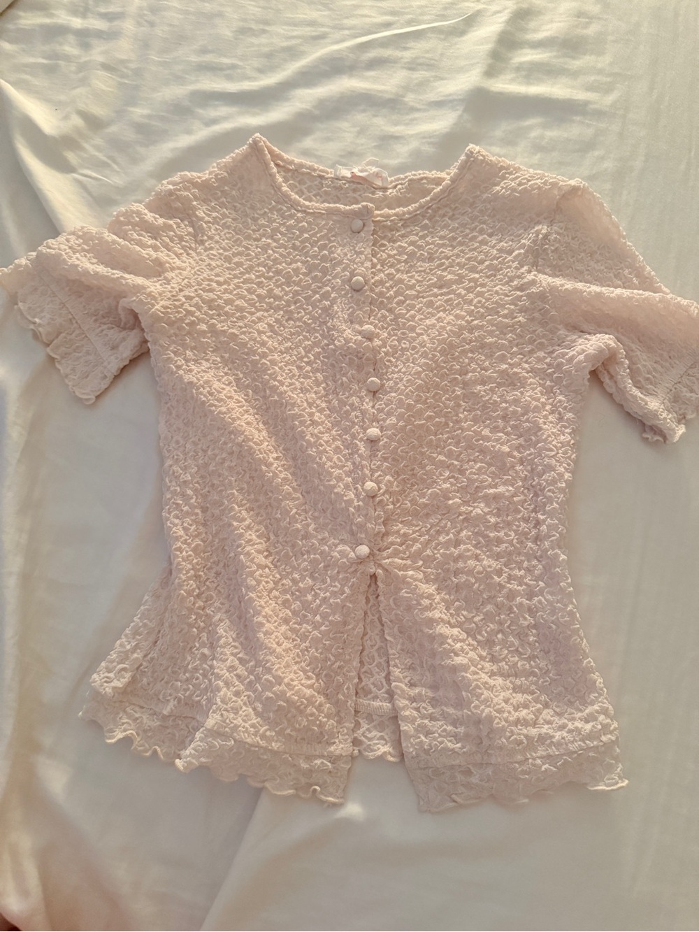 Women's Textured Button-Front Blouse XS